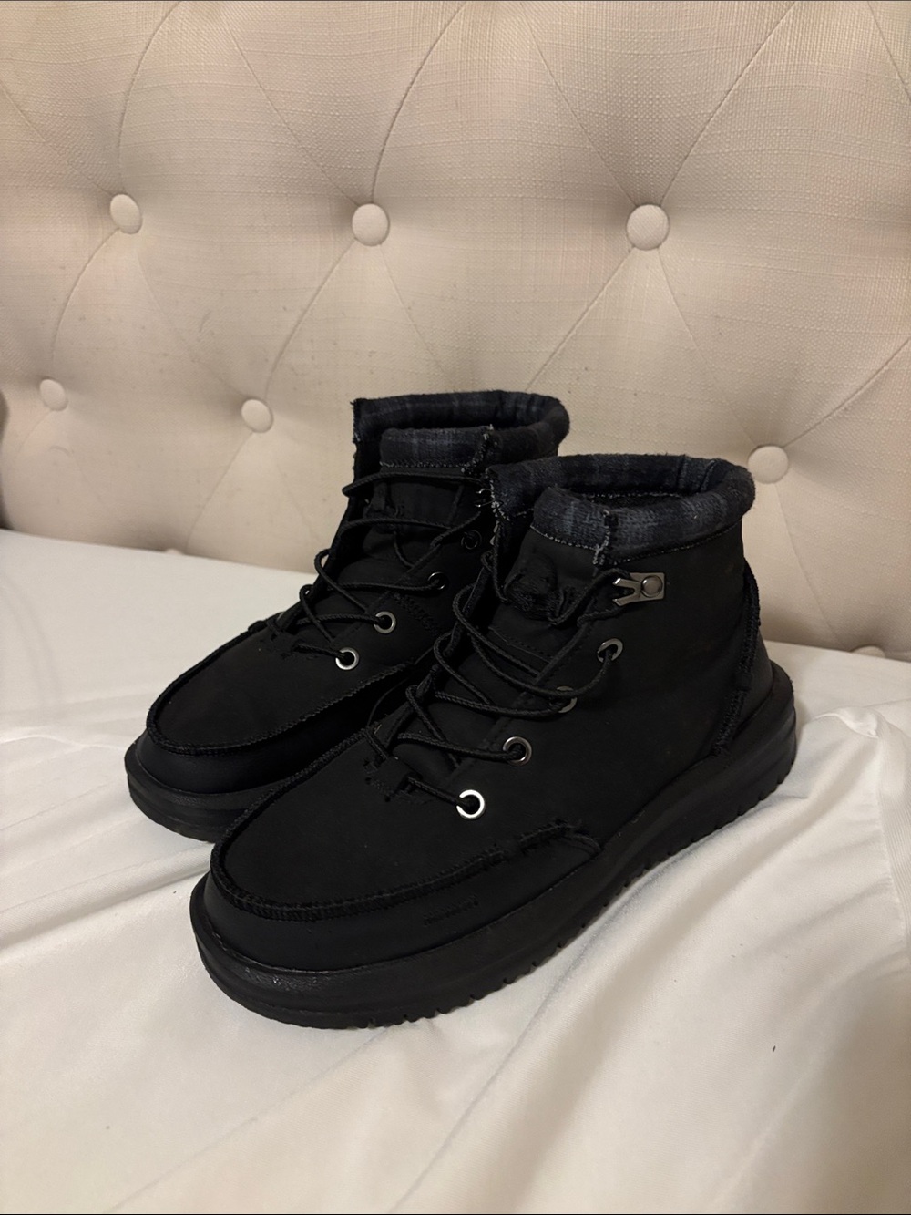 Hey Dude Black Lace-Up Padded Ankle Boots